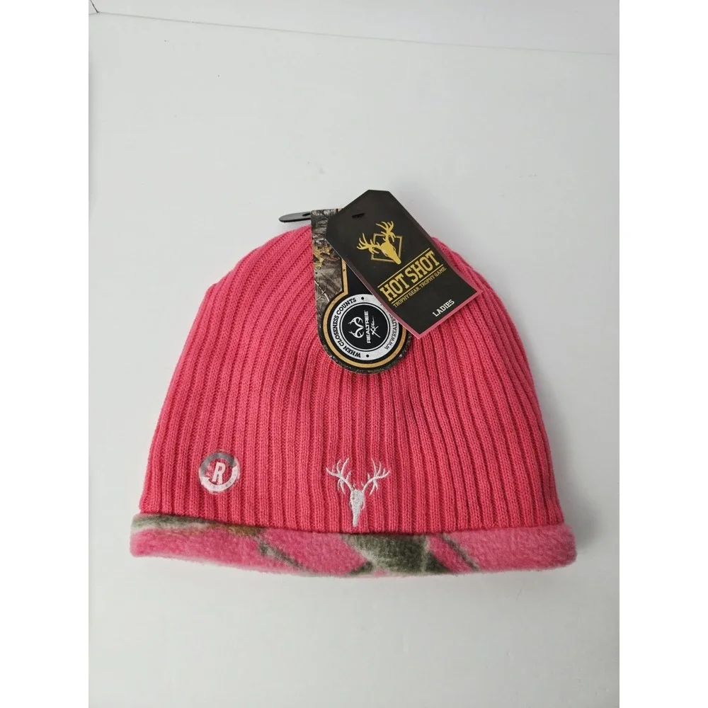 Hot Shot Real Tree Ladies hunting beanie winter hat NWT camo pink